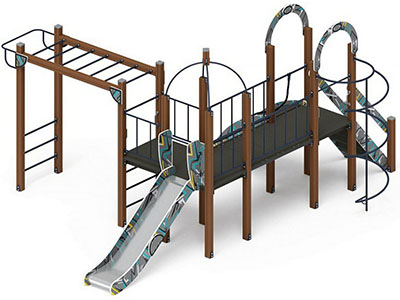 Детская игровая площадка Лаборатория веселья-5 (серая)