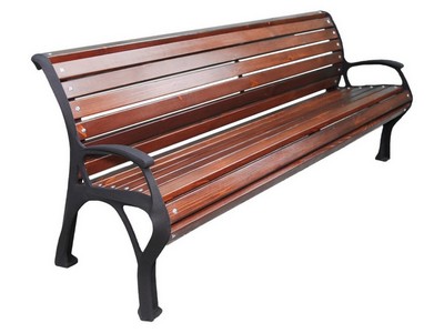 Парковая скамейка чугунная Екатеринбург с подлокотниками (40х40 мм), Сосна