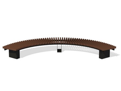 Скамья парковая без спинки Комфортная дуга