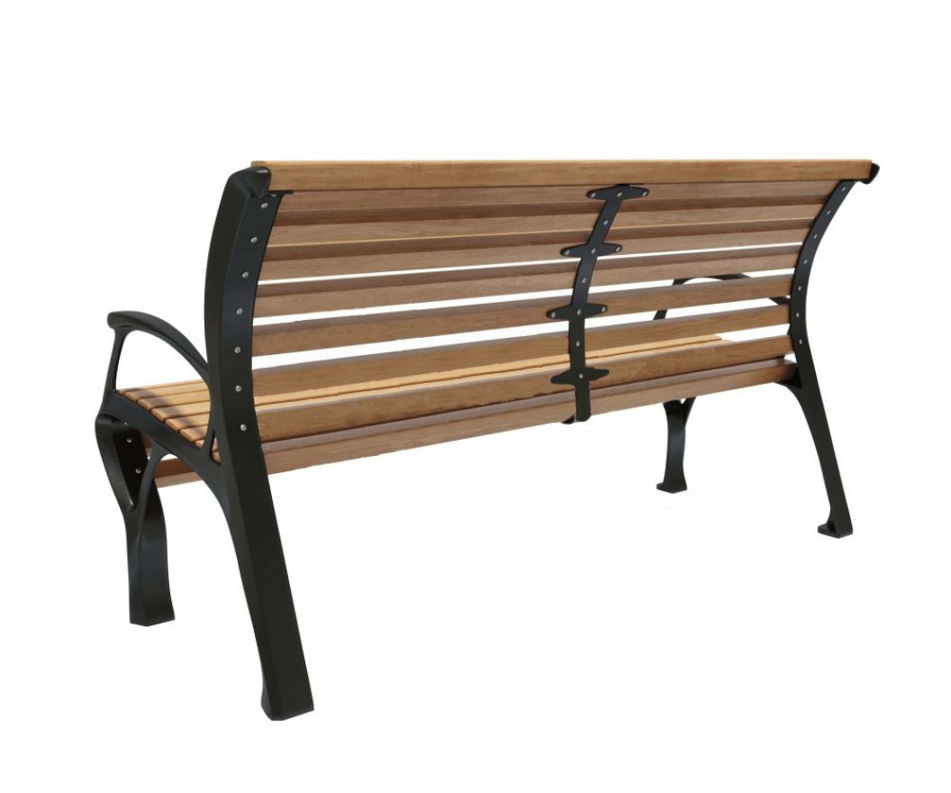 Скамейка чугунная Нидерланды с подлокотниками 0.6 м - вид 3