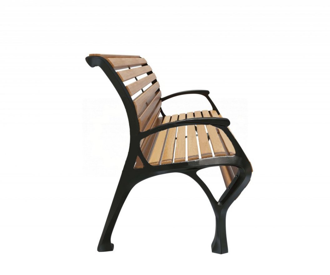 Скамейка чугунная Нидерланды с подлокотниками 0.6 м - вид 4